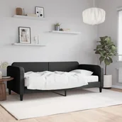 Sofy i kanapy - vidaXL Sofa z materacem, czarna, 90x190 cm, tkanina - miniaturka - grafika 1