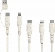 Kable USB - Kabel USB BIOnd USB-A + USB-C - USB-C + microUSB + 2x Lightning 1.2 m Biały BIO-51-UNI - miniaturka - grafika 1