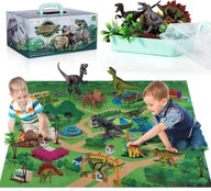 Klocki - DINOZAUR ZABAWKA FIGURKI Z MATĄ ZESTAW DO TWORZENIA ŚWIATA DINO POKROWIEC - miniaturka - grafika 1