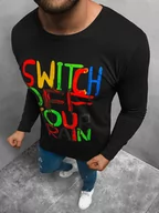 Koszulki męskie - LONGSLEEVE MĘSKI CZARNY OZONEE O/1214 - Ozonee - miniaturka - grafika 1