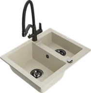 Zlewozmywaki z baterią - Mexen Carlos zlewozmywak granitowy 1,5-komorowy z baterią kuchenną Duo, beżowy - 6518-69-671701-70-B - miniaturka - grafika 1