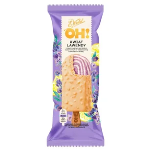 E. Wedel Oh! Lody kwiat lawendy z sorbetem cytrynowym w wedlowskiej czekoladzie białej 90 ml - Lody i desery lodowe - miniaturka - grafika 1