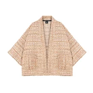 Marynarki i żakiety damskie - Tuni - Kimono w odcieniach beżu i brązu - miniaturka - grafika 1