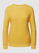 Swetry damskie - Sweter z dzianiny z okrągłym dekoltem model ‘LINZ’ w kolorze białym - miniaturka - grafika 1