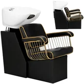 Myjki fryzjerskie - Myjnia myjka fryzjerska barberska do salonu fryzjerskiego barberskiego Lorenzo misa ceramiczna armatura bateria słuchawka - miniaturka - grafika 1