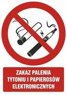 Akcesoria BHP - Naklejka Zakaz palenia tyt... i e-papierosów 10x15cm - miniaturka - grafika 1