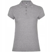 Koszulki i topy damskie - Koszulka POLO Damska Bawełna PIQUE Roly STAR 6634 SZARY Heather XL - miniaturka - grafika 1