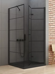 New Trendy D-0288A/D-0121B KABINA NEW SOLEO BLACK KWADRATOWA P 80x90x195 KRATKA CZYSTE 6mm ACTIVE SHIELD - Kabiny prysznicowe - miniaturka - grafika 1