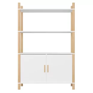 Lumarko Wysoka szafka, biała,80x40x121 cm,materiał drewnopochodny - Szafki do salonu - miniaturka - grafika 4