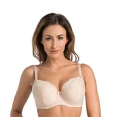 Biustonosze ciążowe - Biustonosz usztywniany z koronką Marte beżowy 85F - miniaturka - grafika 1