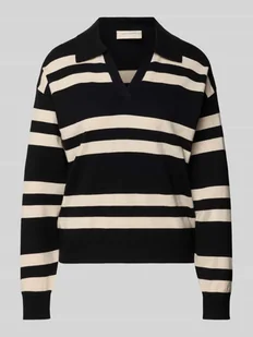 Sweter z dzianiny z wykładanym kołnierzem model ‘FLOW’ - Swetry damskie Sweter z dzianiny z wykładanym kołnierzem model ‘FLOW’ - Swetry damskie - miniaturka - grafika 1