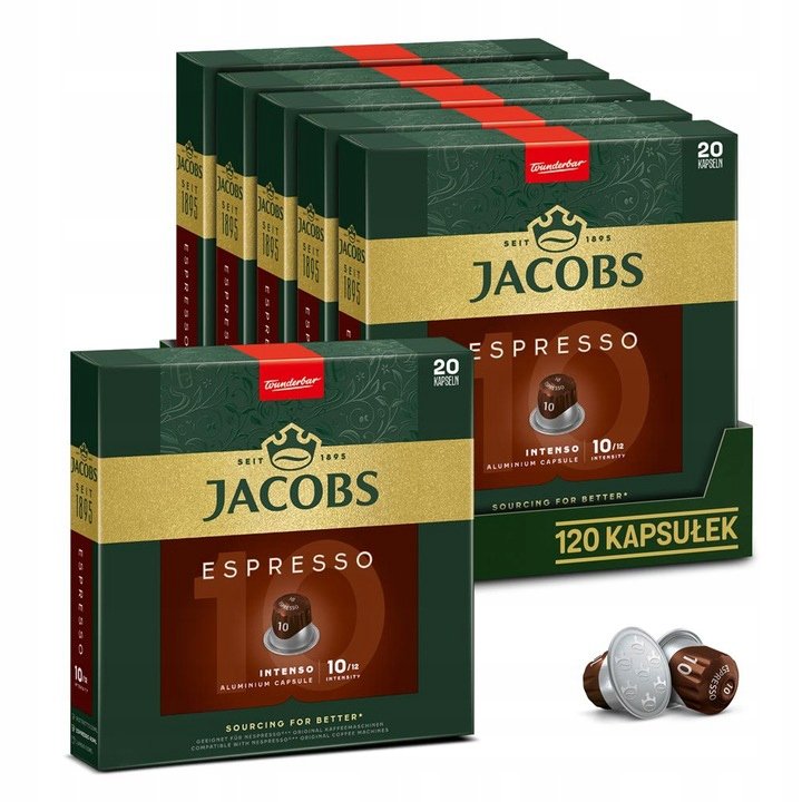 Kapsułki Jacobs Espresso 10 do Nespresso(r)* 5+1 Gratis! [120 kaw]
