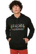 Bluzy męskie - Trendyol Męska bluza z kapturem, zwykła, czarna, S, Czarny, S - miniaturka - grafika 1