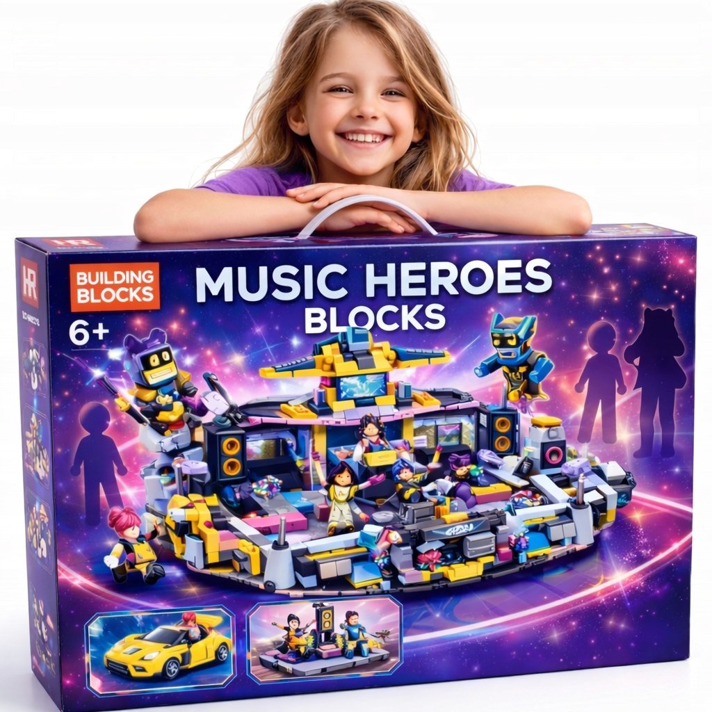 DUŻY ZESTAW KLOCKÓW SCENA MUZYCZNA POP MUSIC K-POP 928EL FIGURKI PREZENT 6+