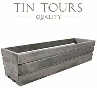 Donice - SZARA DREWNIANA SKRZYNKA NA KWIATY I ZIOŁA 60x18x15 cm - miniaturka - grafika 1