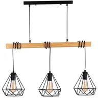 Lampy sufitowe - Polux Lampa wisząca VIGO WOOD z drewnianą wstawką geometryczne klosze 314673 - miniaturka - grafika 1