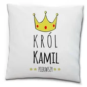Gadżety dla niej i dla niego - Poduszka na Dzień Chłopaka Król-Podaj imię Pierwszy - miniaturka - grafika 1