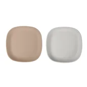 Miseczki i talerzyki dla dzieci - Talerzyki silikonowe That's Mine 2 sztuki - Brown/Feather grey - miniaturka - grafika 1