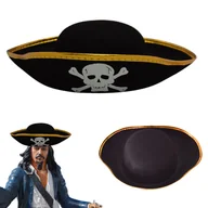 Dodatki do strojów karnawałowych - CZAPKA PIRATA KAPELUSZ PIRACKI KORSARZ PIRAT PRZEBRANIE - miniaturka - grafika 1