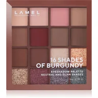 Cienie do powiek - LAMEL Paleta cieni do powiek 16-4 Shades of Burgundy 16g - miniaturka - grafika 1