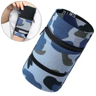 Etui i futerały do telefonów - Materiałowa opaska armband na ramię do biegania fitness moro niebieski - miniaturka - grafika 1