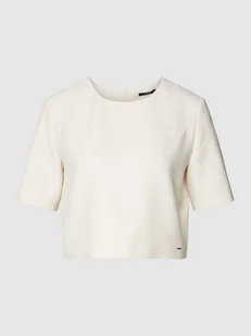 T-shirt z detalem z logo - Koszulki i topy damskie - miniaturka - grafika 1