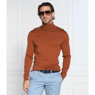 Calvin Klein Wełniany golf | Slim Fit - Swetry męskie - miniaturka - grafika 1