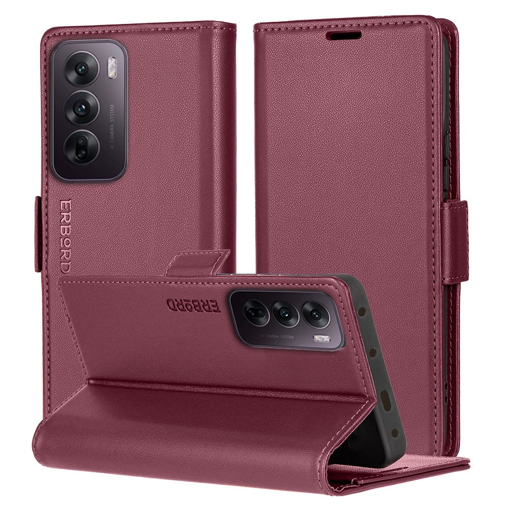 Etui z klapką do Oppo Reno 12 Pro, Erbord case obudowa portfel skóra eko