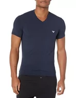 Koszulki męskie - Emporio Armani Męski t-shirt Soft Modal, morski, M - miniaturka - grafika 1