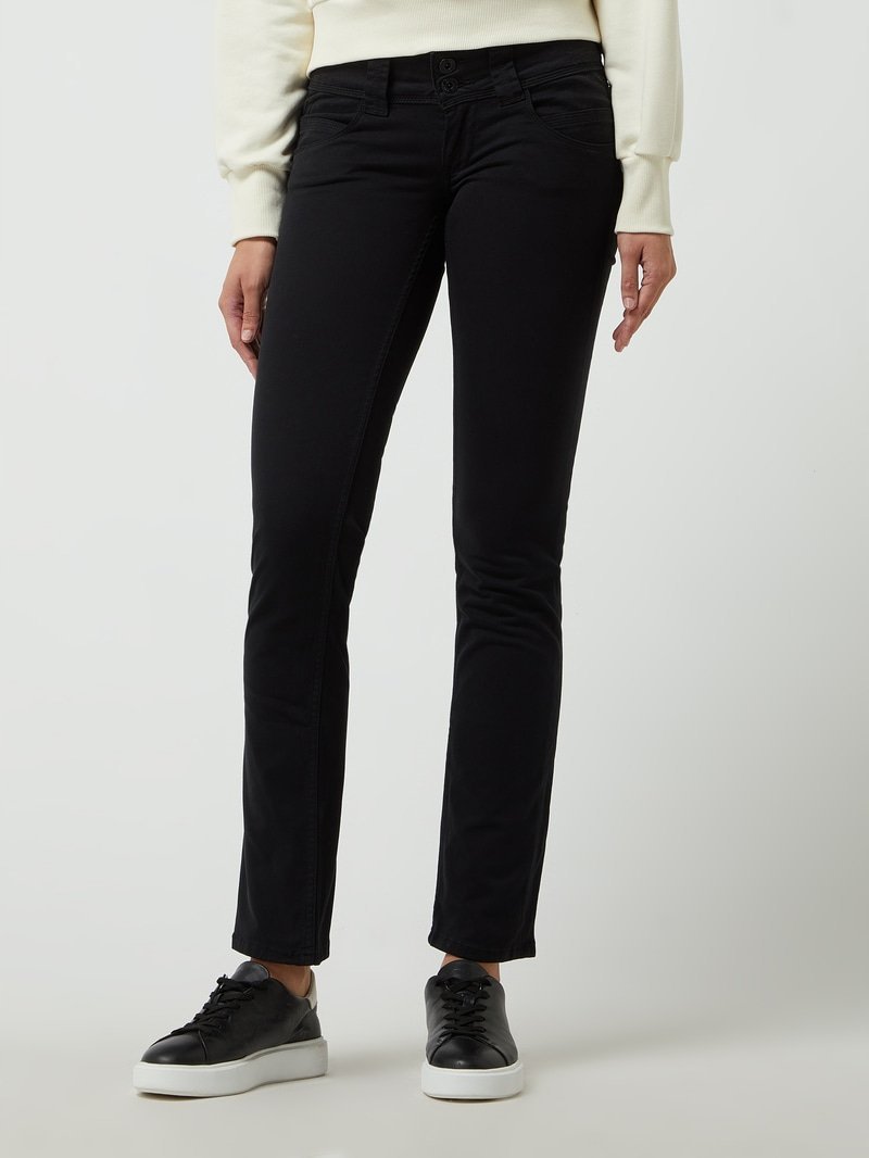 PEPE JEANS SPODNIE JEANSOWE DAMSKIE PROSTE CZARNE GŁADKIE 28/32 6FA