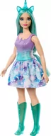 Lalki dla dziewczynek - Lalka Barbie Mattel Jednorożec Lalka Fioletowo-turkusowy strój HRR15 - miniaturka - grafika 1