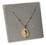 Naszyjniki - Naszyjnik MEDALIK Matka Boska srebro 925 złocone - miniaturka - grafika 1