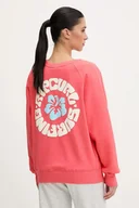 Bluzy damskie - Rip Curl bluza bawełniana LUXE SURF damska kolor różowy z nadrukiem 0ARWFL - miniaturka - grafika 1