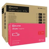 Rękawiczki jednorazowe - Mercator Medical, Rękawice Rękawiczki Nitrylowe, Magenta L, 1000 Szt. - miniaturka - grafika 1