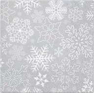 Folia, papier śniadaniowy, serwetki - Serwetki Płatki śniegu srebrne 33x33cm 20szt - PAW - miniaturka - grafika 1