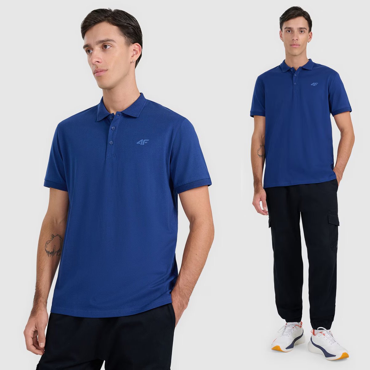 Koszulka Polo Męska 4F Regular Z Kołnierzem Granatowa 4FWMM00TPTSM367 Granatowy 3XL