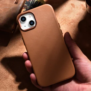 iCarer Case Leather pokrowiec etui z naturalnej skóry do iPhone 14 brązowy (WMI14220705-BN) (kompatybilne z MagSafe) - Etui i futerały do telefonów - miniaturka - grafika 17