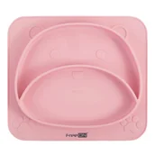 Miseczki i talerzyki dla dzieci - FREEON TALERZ SILIKONOWY MIŚ RÓŻOWY - miniaturka - grafika 1