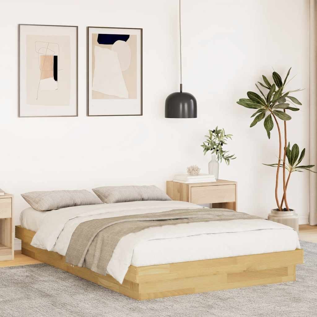 vidaXL Rama łóżka bez materaca 120x190 cm lite drewno dąb