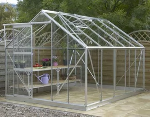 VITAVIA szklarnia ogrodowa MERKUR 8300, srebrna (8,3 m2; 2,57 x 3,21 m) + baza - Szklarnie ogrodowe - miniaturka - grafika 1
