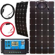 Zestawy solarne - Zestaw solarny fotowoltaiczny FLEXI elastyczny 160W 12V (Panel solarny 160W, Regulator napięcia 10A) VOLT POLSKA - miniaturka - grafika 1