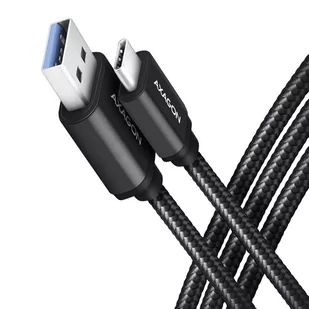 AXAGON BUCM3-AM20AB Kabel USB-C - USB-A 3.2 Gen 1, 2m, 3A, ALU, oplot, czarny - Kable komputerowe i do monitorów - miniaturka - grafika 1