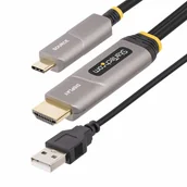 Adaptery i przejściówki - StarTech 146B-USBC-HDMI4K-AOC adapter kablowy 15,2 m USB Type-C HDMI Typu A (Standard) Czarny - miniaturka - grafika 1