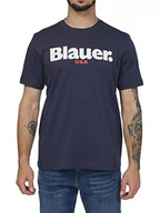 Koszulki męskie - Blauer Męski t-shirt z krótkim rękawem, 888, 42, 888 niebieski, 40 - miniaturka - grafika 1