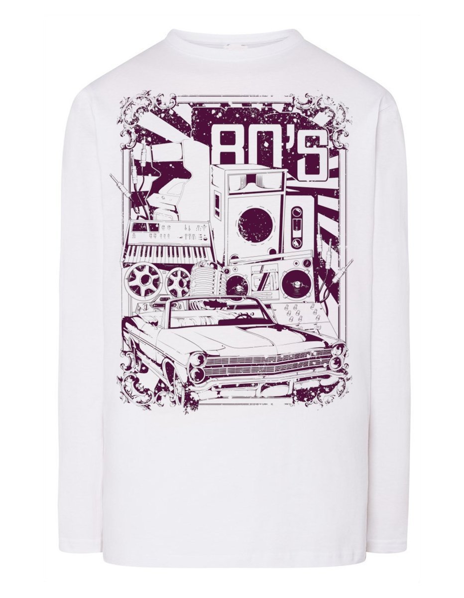 Longsleeve RETRO nadruk lata 80te 80s r.L