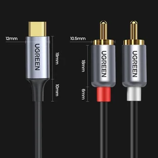 Ugreen kabel przewód audio dźwiękowy USB Typ C (męski) - 2RCA (męski) 1,5m szary (20193 CM451) - Kable USB - miniaturka - grafika 10