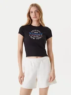 Koszulki i topy damskie - Tommy Jeans T-Shirt DW0DW21421 Czarny Slim Fit - miniaturka - grafika 1