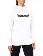 Bluzy damskie - Hummel Hmlgo Cotton bluza damska z kapturem z logo biały biały S 203517-9001 - miniaturka - grafika 1