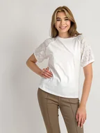 Koszule damskie - Bluzka bawełniana biały S - miniaturka - grafika 1