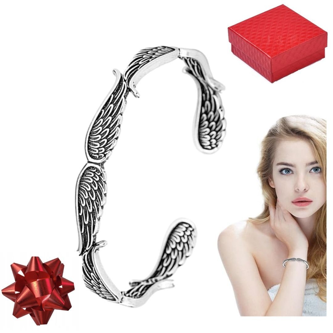 Bransoletka srebrna 925 Skrzydła Anioła Prezent pudełko